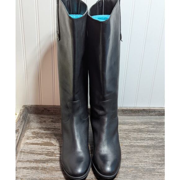 Sam Edelman Women's Black Leather Penny Knee High Tall Riding Boots Size 8.5M WC - Picture 2 of 8